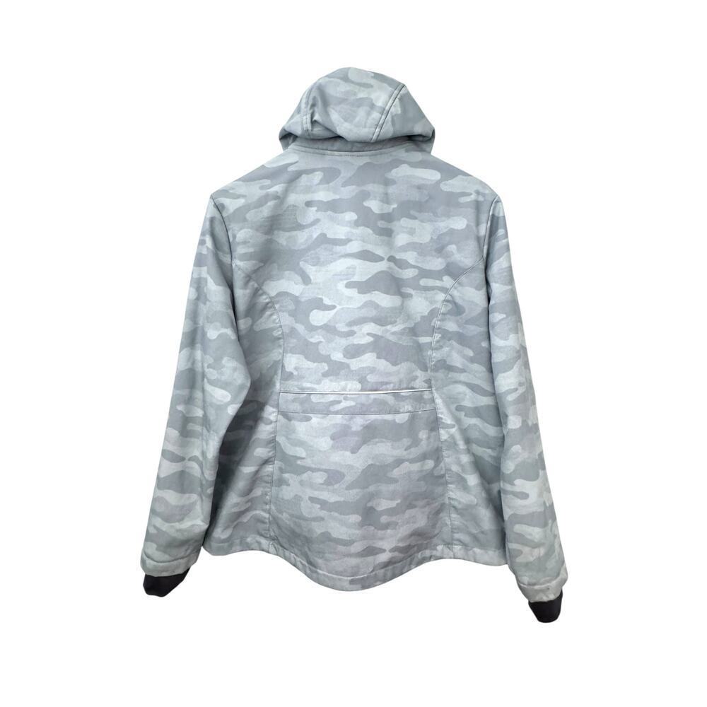 Free Country Women XL Hood Softshell Jacket – Light Blue Camo – Zip Up Fleece - Picture 2 of 10